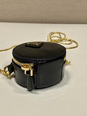 Fortok Prada Black Patent Leather Mini Pouch 1NR023 8x8x3.5cm - 3