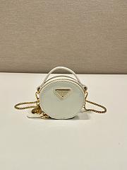 Fortok Prada White Patent Leather Mini Pouch 1NR023 8x8x3.5cm - 1