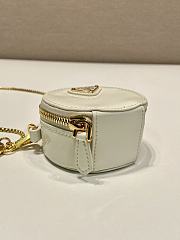 Fortok Prada White Patent Leather Mini Pouch 1NR023 8x8x3.5cm - 4