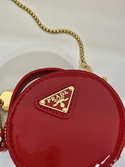 Fortok Prada Red Patent Leather Mini Pouch 1NR023 8x8x3.5cm - 6