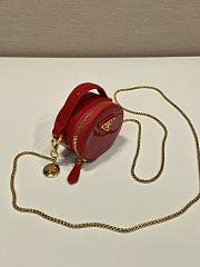 Fortok Prada Red Patent Leather Mini Pouch 1NR023 8x8x3.5cm - 4