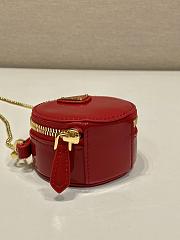 Fortok Prada Red Patent Leather Mini Pouch 1NR023 8x8x3.5cm - 5