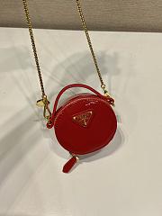 Fortok Prada Red Patent Leather Mini Pouch 1NR023 8x8x3.5cm - 3