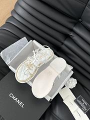 Fortok Chanel Roman Pearl Diamond Buckle Sandals White - 3