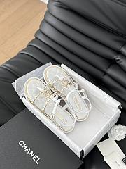 Fortok Chanel Roman Pearl Diamond Buckle Sandals White - 2