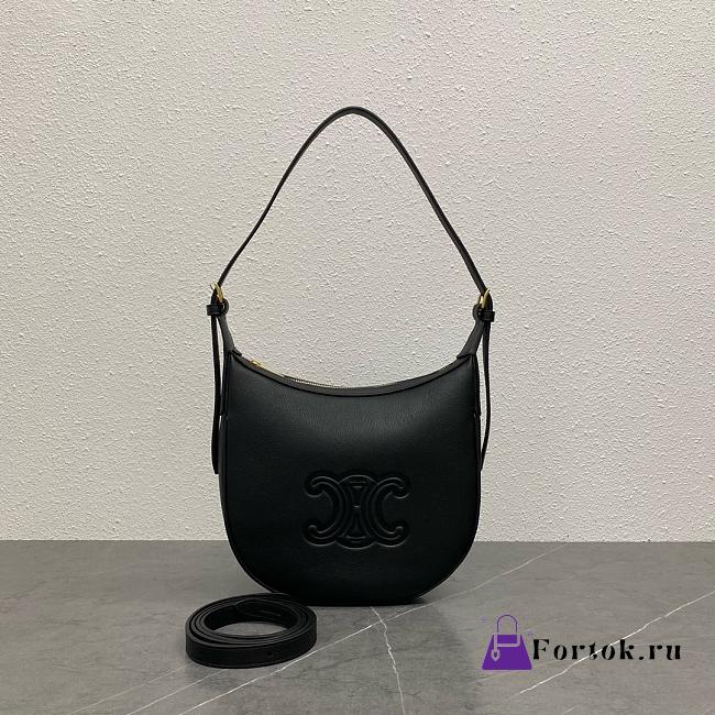 Fortok Celine Heloise Hobo Bag Black 117253 23x17x21cm - 1