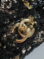 Fortok Chanel Evening Bag Sequins & Gold-Tone Metal Black, Gold, Silver 20cm - 4