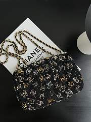 Fortok Chanel Evening Bag Sequins & Gold-Tone Metal Black, Gold, Silver 20cm - 3