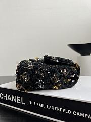 Fortok Chanel Evening Bag Sequins & Gold-Tone Metal Black, Gold, Silver 20cm - 2