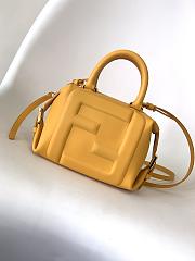 Fortok Fendi Mini FF Cube Bag In Nappa Leather Yellow 16x9x13cm  - 1