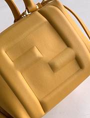 Fortok Fendi Mini FF Cube Bag In Nappa Leather Yellow 16x9x13cm  - 4