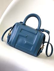 Fortok Fendi Mini FF Cube Bag In Nappa Leather Blue 16x9x13cm  - 1