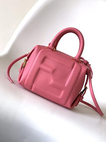 Fortok Fendi Mini FF Cube Bag In Nappa Leather Pink 16x9x13cm 