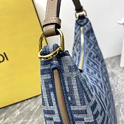 Fortok Fendi Fendigraphy Small Crescent Bag Blue Denim 29cm - 4