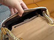 Fortok Fendi Baguette Chain Midi Shoulder Bag Raffia Leather 24x14.57cm - 3