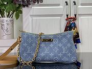 Fortok Louis Vuitton Liv Pochette Bag Sky Blue Denim M83532 24.5x13.5x6.5cm - 1