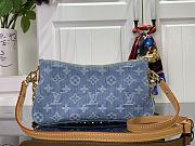 Fortok Louis Vuitton Liv Pochette Bag Sky Blue Denim M83532 24.5x13.5x6.5cm - 5