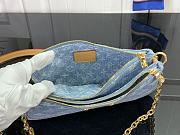 Fortok Louis Vuitton Liv Pochette Bag Sky Blue Denim M83532 24.5x13.5x6.5cm - 3