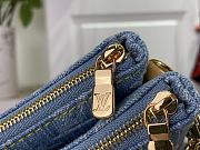 Fortok Louis Vuitton Liv Pochette Bag Sky Blue Denim M83532 24.5x13.5x6.5cm - 2