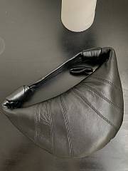 Fortok Lemaire Croissant Leather Crossbody Bag In Black 27x7x18cm - 1