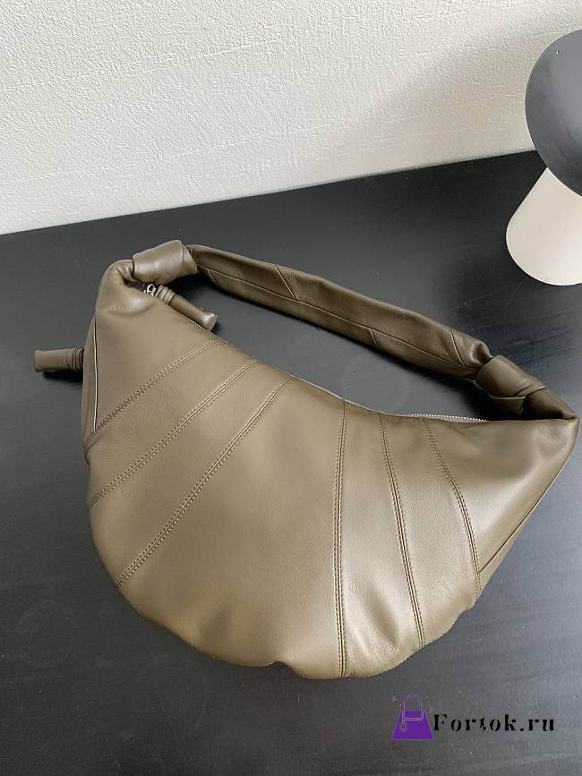 Fortok Lemaire Croissant Leather Crossbody Bag In Brown 27x7x18cm - 1