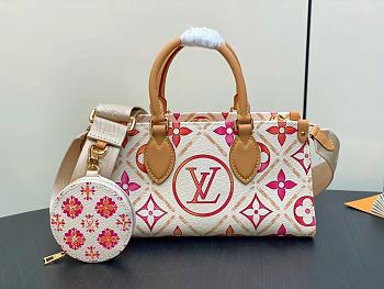 Fortok Louis Vuitton OnTheGo East West Bag Coral M25318 25x13x10cm 