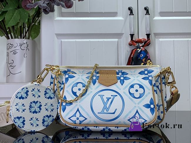Fortok Louis Vuitton Multi Pochette Accessoires Bag Logoon Blue M25374 24x13.5x4cm - 1