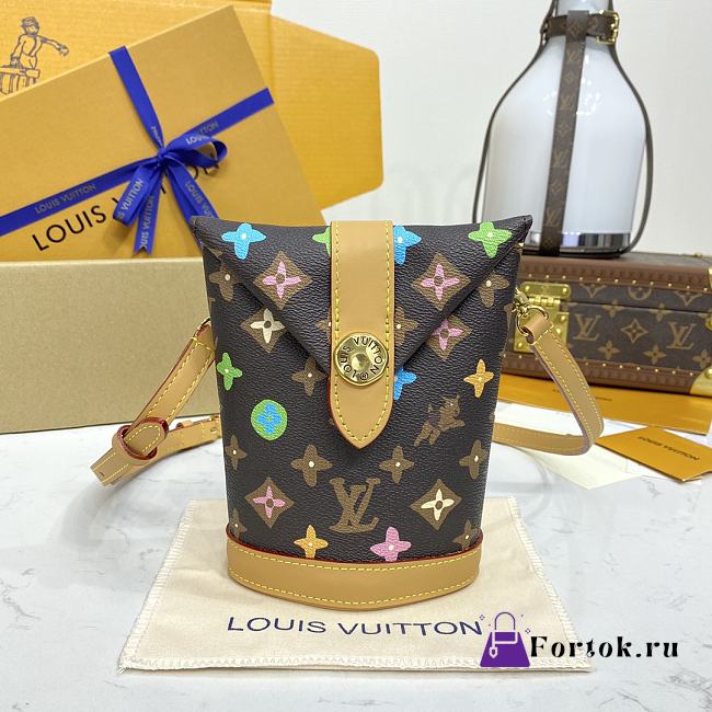 Fortok Louis Vuitton Envelope Bag Brown Monogram Craggy Canvas M83344 12.5x18x8.5cm - 1