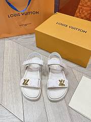 Fortok Louis Vuitton Sunset Flat Comfort Sandals White - 1