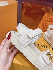 Fortok Louis Vuitton Sunset Flat Comfort Sandals White - 6