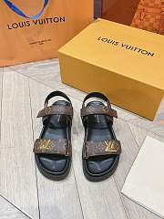 Fortok Louis Vuitton Sunset Flat Comfort Sandals Brown - 1