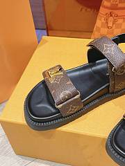 Fortok Louis Vuitton Sunset Flat Comfort Sandals Brown - 2