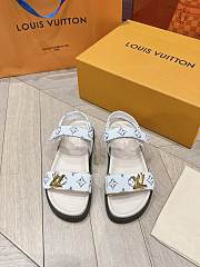 Fortok Louis Vuitton Sunset Flat Comfort Sandals White Multicolor - 1