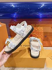 Fortok Louis Vuitton Sunset Flat Comfort Sandals White Multicolor - 5