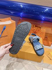 Fortok Louis Vuitton Sunset Flat Comfort Sandals Blue Denim - 4