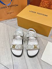 Fortok Louis Vuitton Sunset Flat Comfort Sandals Beige - 1