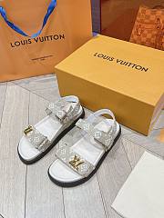 Fortok Louis Vuitton Sunset Flat Comfort Sandals Beige - 5