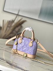 Fortok Louis Vuitton Nano Alma Bag Purple  Monogram Vernis Leather M82974 18x12x8cm - 1