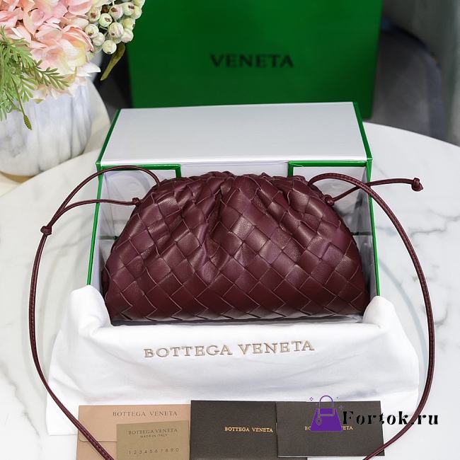 Fortok Bottega Veneta Intrecciato Pouch Burgundy 23x13x8cm  - 1