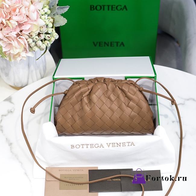 Fortok Bottega Veneta Intrecciato Pouch Brown 23x13x8cm  - 1