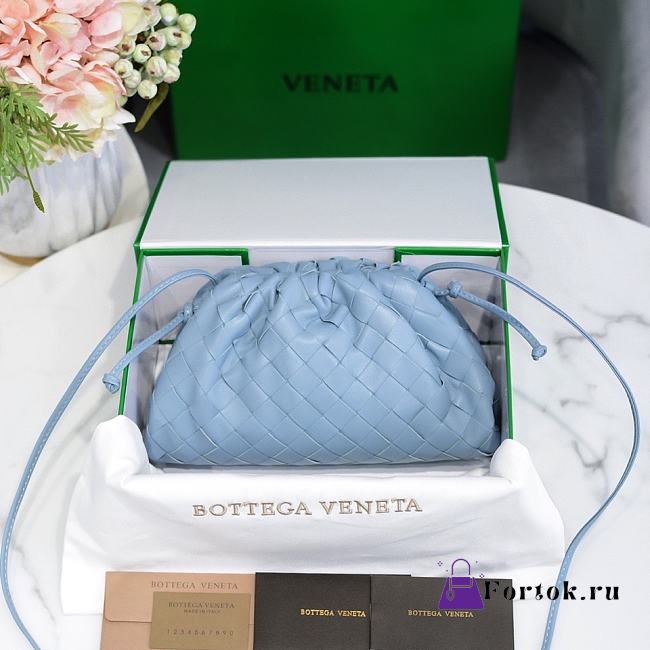 Fortok Bottega Veneta Intrecciato Pouch Blue 23x13x8cm  - 1