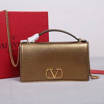 Fortok Valentino Garavani Vring Chain Handbag Gold 19x4x10.5cm