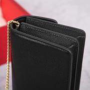 Fortok Valentino Vsling Grainy Calfskin Clutch Black with Shoulder Strap 20x10.5x4cm - 2