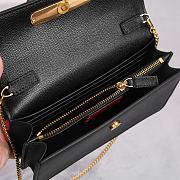 Fortok Valentino Vsling Grainy Calfskin Clutch Black with Shoulder Strap 20x10.5x4cm - 6