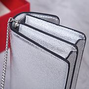 Fortok Valentino Vsling Grainy Calfskin Clutch Silver with Shoulder Strap 20x10.5x4cm - 3
