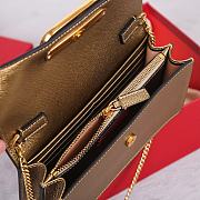 Fortok Valentino Vsling Grainy Calfskin Clutch Gold with Shoulder Strap 20x10.5x4cm - 3