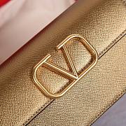 Fortok Valentino Vsling Grainy Calfskin Clutch Gold with Shoulder Strap 20x10.5x4cm - 2