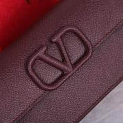 Fortok Valentino Vsling Grainy Calfskin Clutch Burgundy with Shoulder Strap 20x10.5x4cm - 5