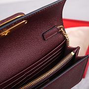 Fortok Valentino Vsling Grainy Calfskin Clutch Burgundy with Shoulder Strap 20x10.5x4cm - 4