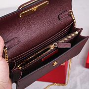 Fortok Valentino Vsling Grainy Calfskin Clutch Burgundy with Shoulder Strap 20x10.5x4cm - 2